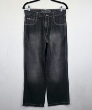 Southpole Jeans Mens 30 Black Straight Loose Fit Denim Baggy Y2K Skater Hip Hop