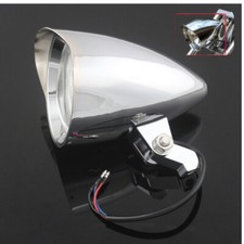Chrome Bullet Headlight Assembly For Harley Sportster XL Softail Bobber Chopper