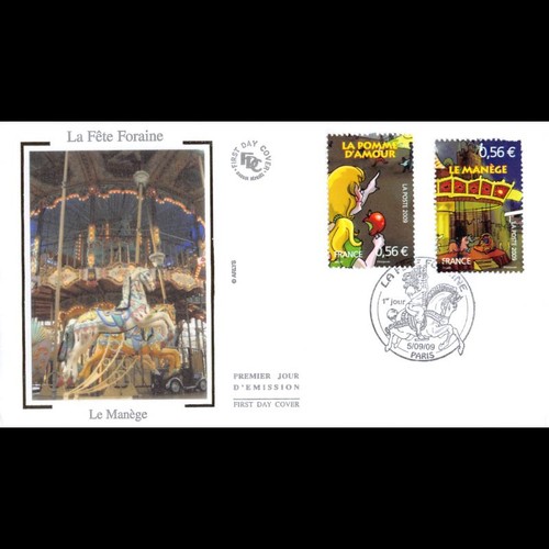 Fdc soie fête foraine - -, foraine,