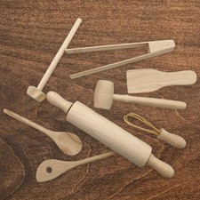 Ustensiles de cuisine en bois drôles jouet semblant de jeu cuillère batteur à