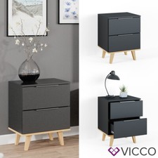 Commode buffet bas table de nuit, anthracite, chêne Nautica Vicco