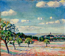 Ancien Tableau Huile/Carton