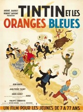 Tintin et les Oranges Bleues 1964 cult movie poster print  18x12 inches