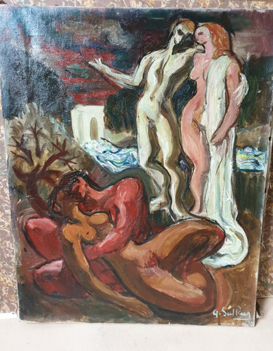 Tableau ancien sullay huile - sullay,