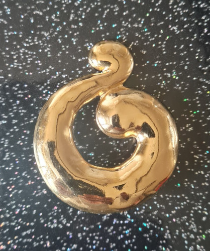 Broche anneau foulard - anneau, dorée