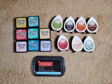 Lot of Mini Distress Ink and Memento Dew Drop Ink Multiple colors 