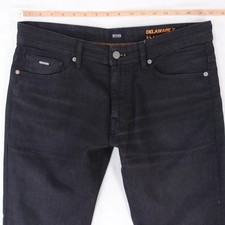 Hommes HUGO BOSS DELAWARE Ajusté Straight Élasthanne Noir Jeans W34 L32