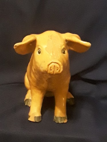 Rare cochon terre cuite - cochon, bavent