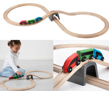 Ensemble de train IKEA original pour enfants Lillabo 20 pièces jouet en bois ...
