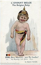 Guerre .  WW1 .LA GUERRE SOCIALE. L'ENFANT BELGE. SOCIAL WAR