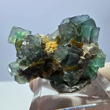 Cube de fluorite fantôme, spécimen de quartz, Okorusu vert, Namibie, 37 x 30 x