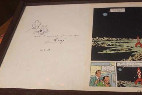 Hergé dédicace tintin milou - dédicace,