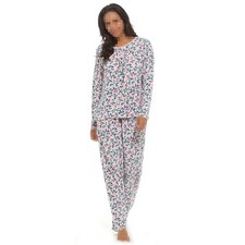 Femmes Pyjama Ensemble Rose Polaire Salon Costume Patte de Boutonnage