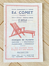Ancien Catalogue / Dépliant Ed. Comet Chaises et fauteuils pliants saint Malo