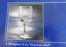1 Verre 12 CL en CRISTAL D'ARQUES modèle MATIGNON gravé en relief