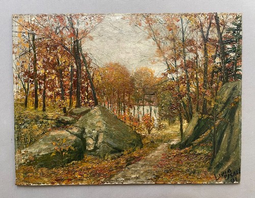 Paysage sous bois tableau - sous, bois,