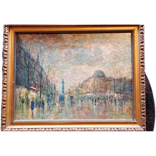 Huile sur panneau claude gardy - panneau,