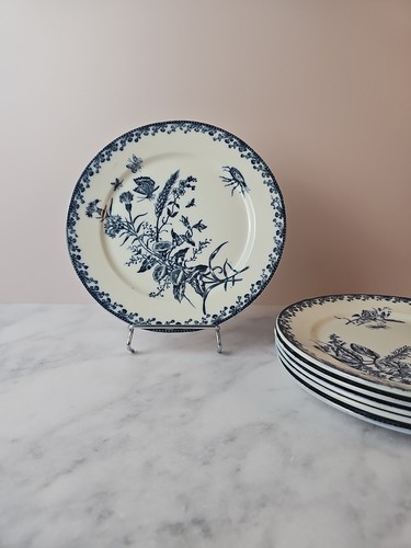 Assiettes plates décor fleurs - plates,