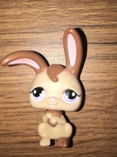 LITTLEST PETSHOP HASBRO RABBIT LAPIN DE GARENNE # 1089 BEIGE MARRON YEUX VIOLET