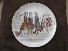 Assiette Creil-Montereau, "La mode depuis cent ans", Seconde République, couleur