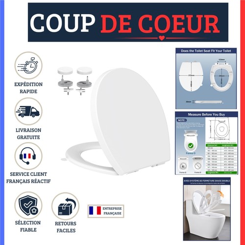 Abattant ovale blanc yeaupe - abattant, wc