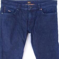 Hommes HUGO BOSS DELAWARE Ajusté Straight Élasthanne Bleu Jeans W34 L32