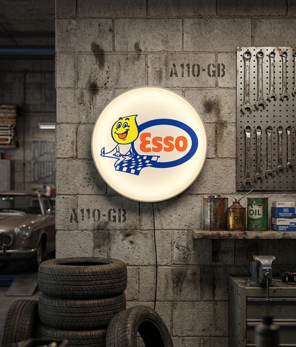 Enseigne esso lumineuse - enseigne,