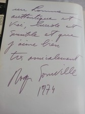 ROGER SOMVILLE PRECIEUX ENVOI