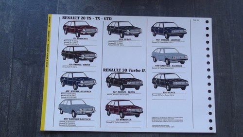 Nuancier renault gamme - nuancier, 20