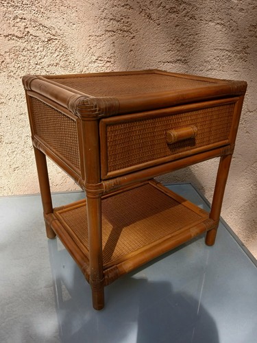 Table chevet rotin bambou - chevet,
