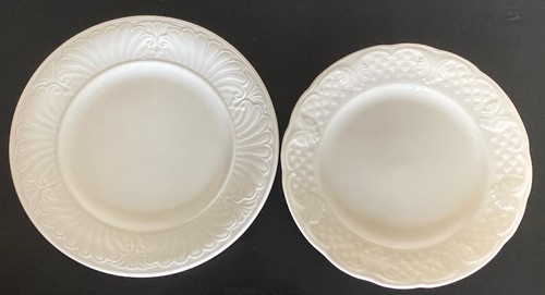 Assiettes blanches relief - blanches,