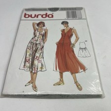 Vintage 80’s Burda Pattern 4788 Misses Sleeveless Drop Waist Dress Sz 10 - 20