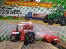 VINTAGE FARM: AGRICULTURAL TRACTOR + ROLLER HARROW new sealed blister box