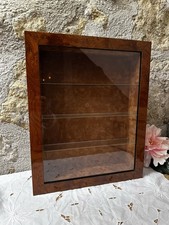 Vitrine murale vintage en bois et verre - présentoir à miniatures / collection