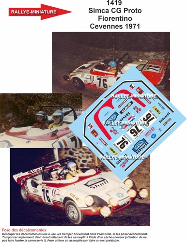 Decals ref 1419 simca - decals,