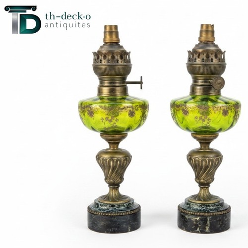 Pair petroleum lamps - lamps, cristal