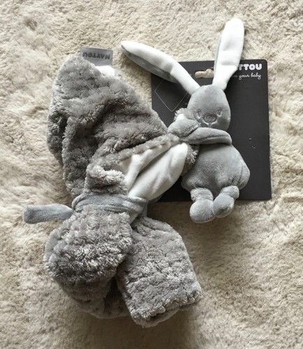 Doudou lapin couverture - doudou, gris