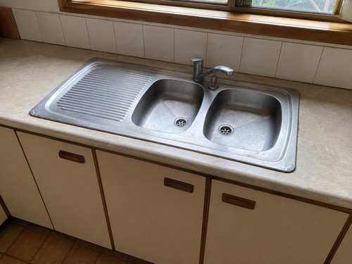 évier cuisine double bac inox - cuisine,