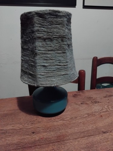 Lampe verre peint abat jour - verre,