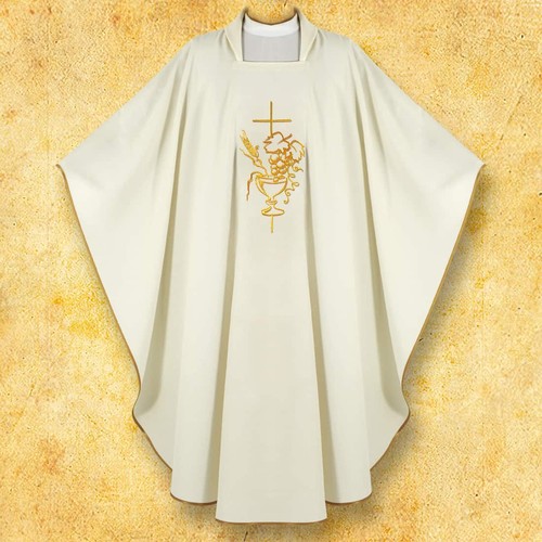 Chasuble brodée calice et - chasuble,