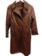 Manteau long en cuir