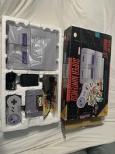 Original Super Nintendo Set Box W/Super Mario All Stars+Super Mario World Game