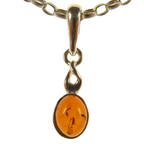 Pendentif femme ambre argent - ambre,