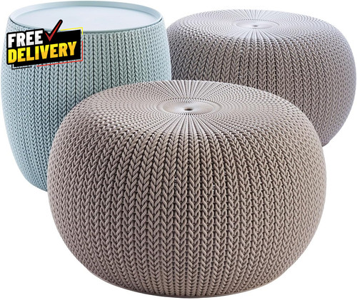 Urban knit pouf ottoman - pouf, of