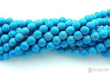 Perles rondes en pierre précieuse turquoise Howlite bleue 2 mm 3 mm 4 mm 6...