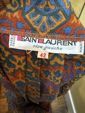 Vintage Yves Saint Laurent Rive Gauche Paisley Maxi Skirt FR 42 Bowit Teller 70s