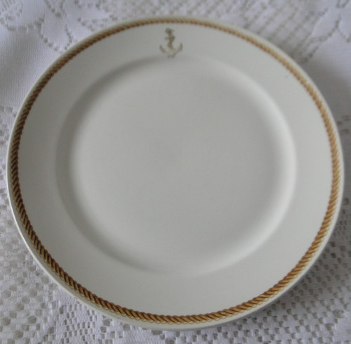 Assiette plate ancre corde