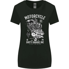 T-Shirt Femme Biker Moto Large Coupe Garage Sale