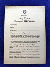 BMW Isetta supplement to care service booklet