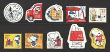 JAPON 2017 SNOOPY & GIFT PEANUTS CHARLIE BROWN COMIC COMP. LOT DE 10 TIMBRES ...